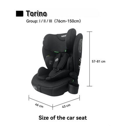 Baby Car Seat, Evolving from 76-150 Cm, 15 Months to 12 Years, Adjustable Headrest with 12 Levels