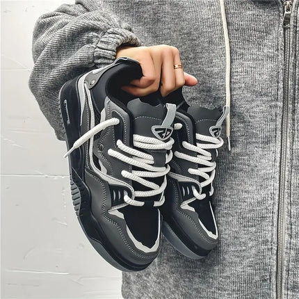 Men'S Low-Top Skate Sneakers Black White
