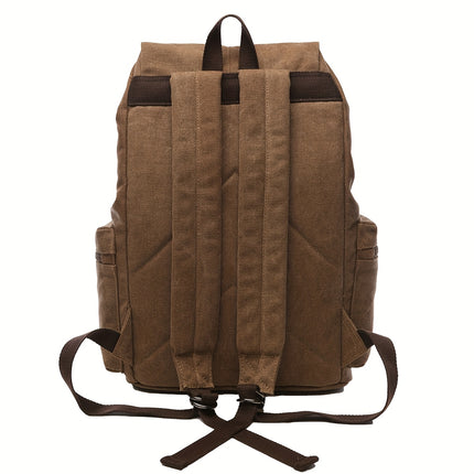 Large Capacity Vintage Canvas Backpack, a Classic Casual Bag with Multiple Functional