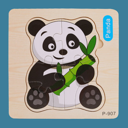 Animal Cartoon 16-piece Wooden Puzzle