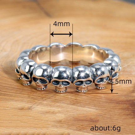 Vintage Distressed-style Personalized Skull Ring