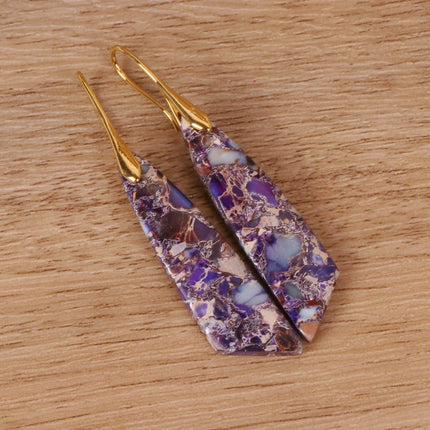 Bohemian Emperor Stone Geometric Pendant Earrings