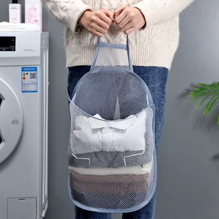 Foldable Laundry Baskets Sub-bathroom With Clothes Hanger Bags Home Wall-mounted