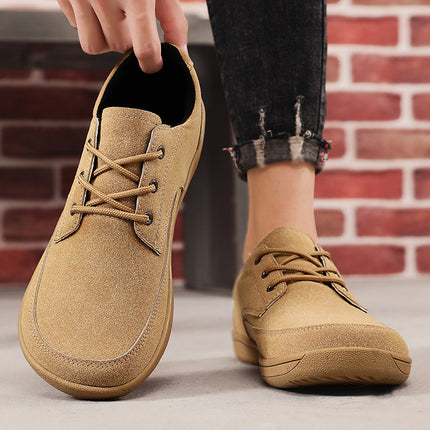 Men'S Wide Barefoot Shoes - Minimalist Lace-Up Casual Sneakers with Cushioned Insole,