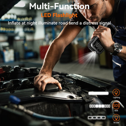 Portable Wireless Air Pump, Tire Inflator, Air Compressor 150 PSI Quick Inflation