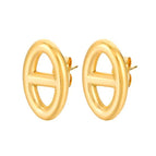 Gold stud earrings