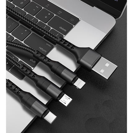 Braided One With Three Data Android Fast Charging Cable