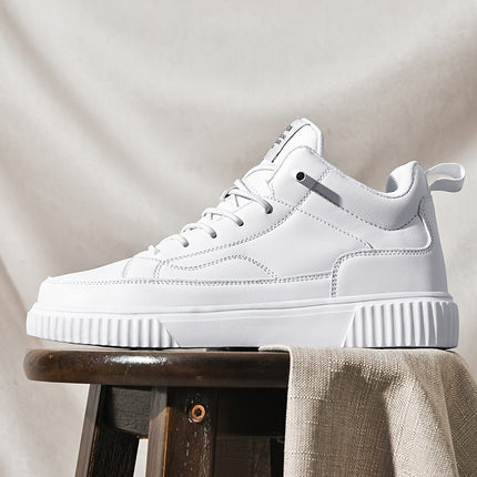 Men's Trendy Solid Skate Shoes, Comfy Non Slip Casual Street Style Sneakers For Men's Outdoor Activities