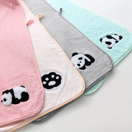 2pcs Soft and Absorbent Panda Hand Towel and Bath Towel Set