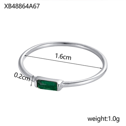 December Birthstone Ring With Cubic Zirconia In Stainless Steel