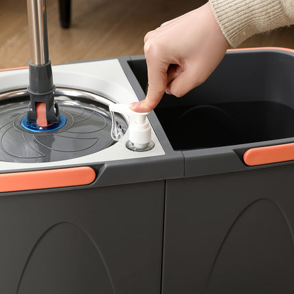 4pcs Family Spin Mop and Bucket, Includes 1 Replacement Cloth and 1 Spray Bottle.