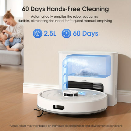 Lubluelu L20 MAX(White) Robot Vacuum And Mop, with 2.5L Self Emptying Station for 60 Days,