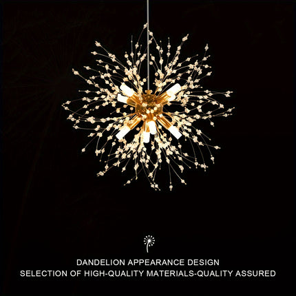 Dandelion Shaped Living Room, Dining Room, Bedroom, Kitchen with Modern Golden Crystal Chandeliers