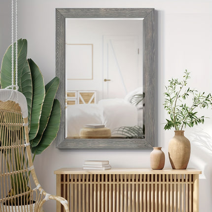 1pc Large Bohemian Full-Length Mirror with Gray Wood Frame41"L x 29"W or 61"L x 25"W,