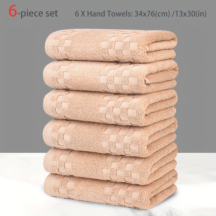 6pcs 100% Cotton Face Towel Set | Soft, Quick-Drying, Lightweight, Breathable,