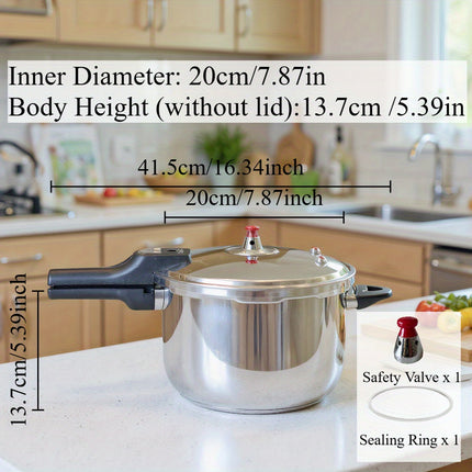 2 Sizes HCX Stainless Steel Pressure Cooker 18cm 20cm Multi-Functional for Soup, Porridge