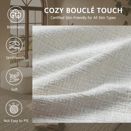Sofa Couch with Chaise, No Assembly Required, Modern Boucle-Inspired Upholstery