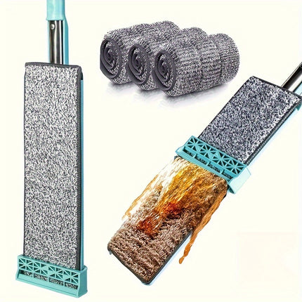 5-Set, Ultra-Durable Rotating Floor Mop with 1/2/3/4/5 Reusable Microfiber Pads