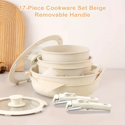 17pcs Cookware Set, Pot And Pan Set Non-stick