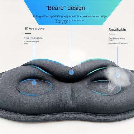 Wireless Sleep Headphones - Sleep Mask for Side Sleepers - Best Gift and Travel Essential (Dark Black)