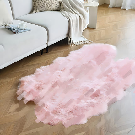 Soft and Fluffy Sheepskin Carpet - Non-slip Artificial Fur Carpet for Bedroom, Living Room and Game Room
