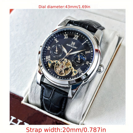 Tourbillon Luxury Automatic Mechanical Watch for Men - Fashionable and Versatile Casual Style