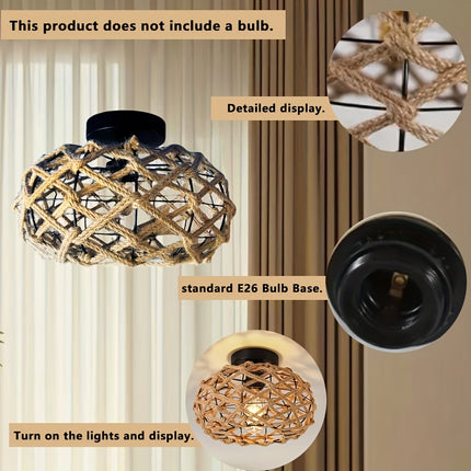Unique Handwoven Lamp, Zen Home Light, Ceiling Light, Embedded Ceiling Light, Holiday Gift Light