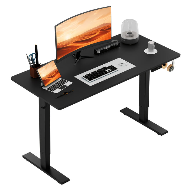 Black Electric Office Desk | Height Memory Function, Silent Motor, Modular Design
