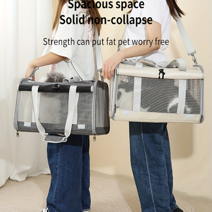 Large Roll-Up Cat Carrier for Outdoor Use, Portable, Breathable, Windproof
