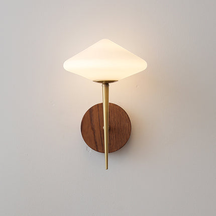 Living Room Bedroom Bedside Hallway Lamp Black Walnut Brass Wall Lamp