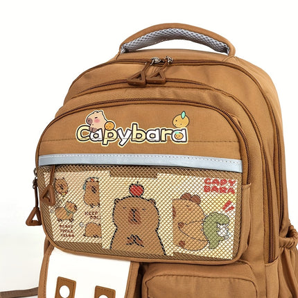Cute Capybara Backpack with Capybara Patterns - Lightweight School Bookbago,