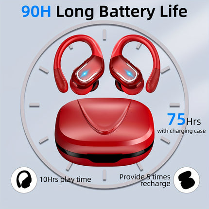 Wireless Earbuds for Running Sports, Wireless Earphones with Earhooks Pure Bass Sound
