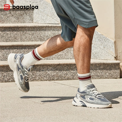 Men'S Stylish Retro Thick Shoes, Comfortable Non-Slip Lace-Up Soft Sole Activities for Men