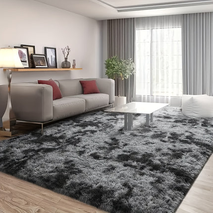 1pc Luxury Soft Faux Fur Area Mat - Ultra Soft, Modern Deep Grey Shaggy Indoor Mat, Polyester,