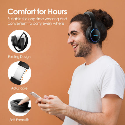 Wireless Headphones, With 1000mAh Battery Capacity, 120-hour Playtime, 3 EQ Modes,