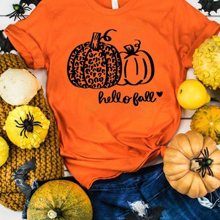 Halloween Thanksgiving Women's Summer Graphics T-Shirt Clothes