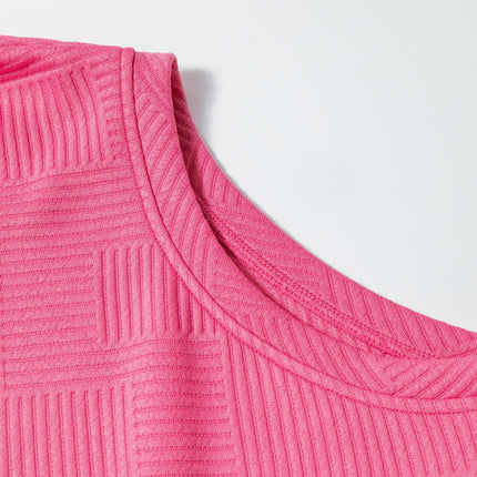 Strawberry Pink Ultra Loose Textured 2pcs Slouchy Outfit