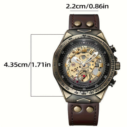 Men's New Mechanical Watch Business Sports Creative Sci-Fi Retro Style Fashion Casual