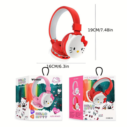 Hello Kitty Headphones Foldable Wireless Headset Kuromi Headphones Cute Earphones, Gaming Headset