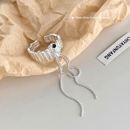 Irregular Lava Tassel Ring For Women