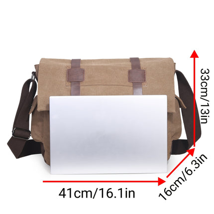 Large Capacity Vintage Canvas Crossbody Bag, Reasonably Partitioned, Durable And Washable Shoulder Bag,