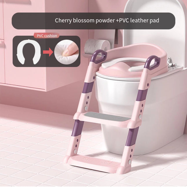 Children's Potty Training Toilet, Convenient Step Stool Foldable Portable Child Seat with Safety Handles