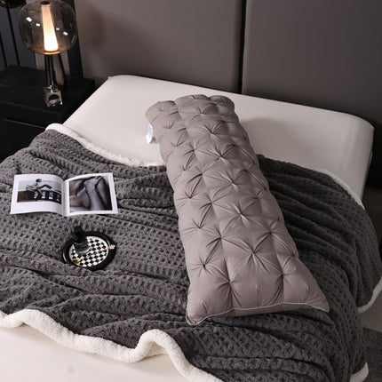 1pc New Twist Flower Design Double Pillow Core, Long-Lasting Support - 118