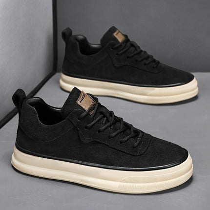 Men'S Fashion Solid Color Low-Top Sneakers, Comfortable