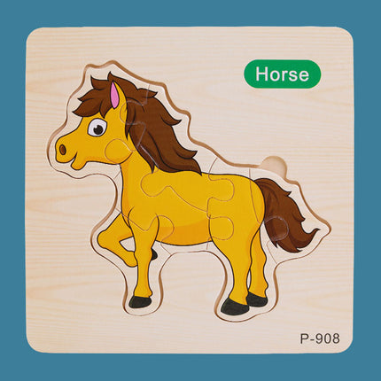 Animal Cartoon 16-piece Wooden Puzzle