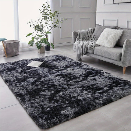 1pc soft plush area Mat, non-slip plush Mat, soft plush bedside Mat, tie dye living room Mat,