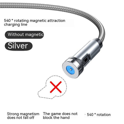 Twitch 540 Degree Rotating Single Needle Magnetic Data Cable One For Three Android Type-C Charging Cable Three In One
