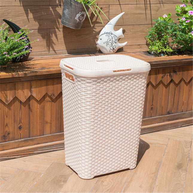 Plastic Rattan Woven Storage Anti-dirty Laundry Laundry Basket
