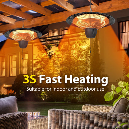 Outdoor Heaters For Patio, 1500W Infrared Electric Patio Heater For Ceiling/Garage Use,