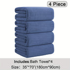 Purple Navy / 4 Piece Bath Towel